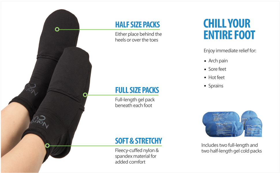 NatraCure Cold Therapy Socks Gel Ice Treatment for Feet, Heels