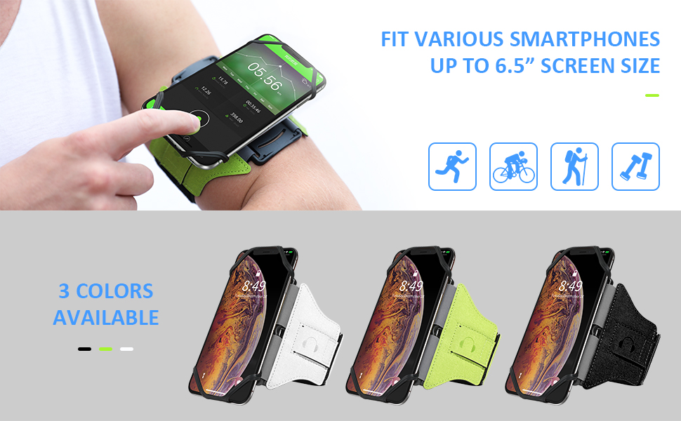 VUP Universal Running Armband, 180° Rotatable Arm Band Mobile Phone
