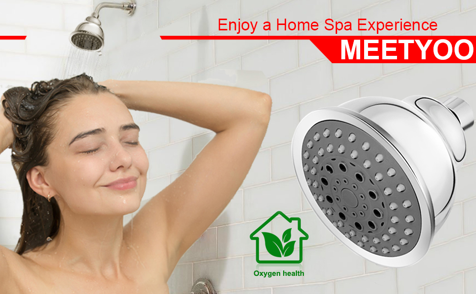 MEETYOO Rainfall High Pressure Shower Head Luxury Spa Fixed high Flow