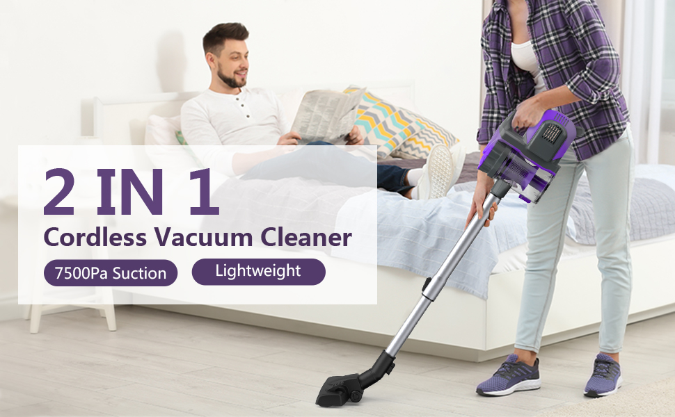 ZIGLINT Cordless Vacuum Cleaner 2 in 1 Portable Rechargeable