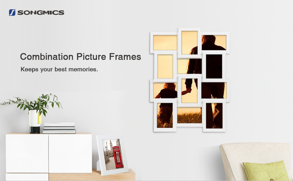 SONGMICS Picture Frame Collage for 12 Photos in 4" x 6" (10 x 15 cm