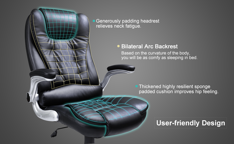 SONGMICS Office Swivel Chair With 76 Cm High Back Large Seat And Flip-Up Armrest Computer Desk Executive Chair PU OBG51BUK 11 data-src=https://m.media-amazon.com/images/S/aplus-seller-content-images-us-east-1/A1F83G8C2ARO7P/A3W1YAJZVE78ZY/B07448ZDP4/migrUQmNTAuE._UX970_TTW__.jpg