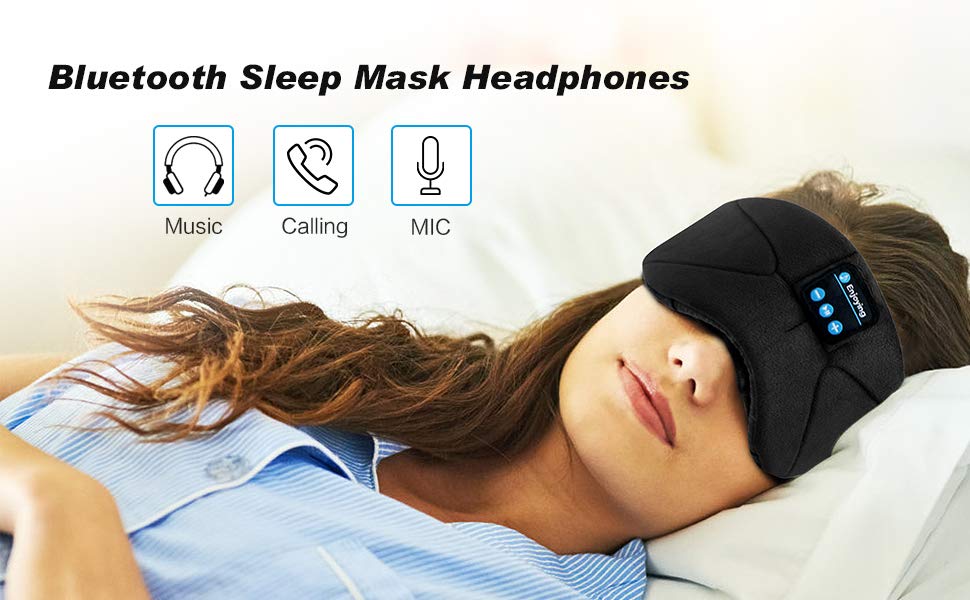 WUMINGLU Bluetooth Eye Mask Sleep Headphones, Wireless Music Sleep