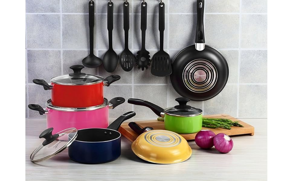 Cooksmark Style Code 15 Piece Multi Color Nonstick Pop Cookware Set; 2