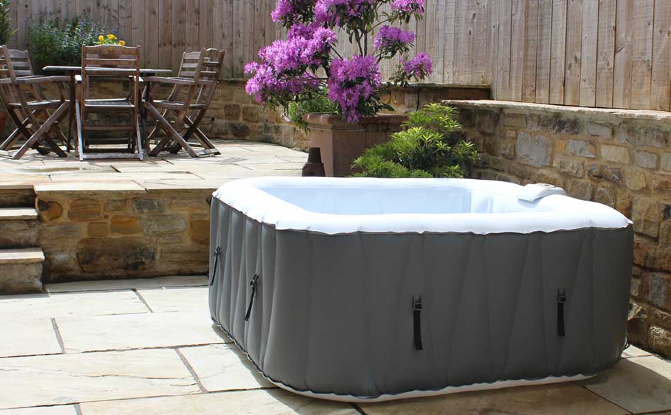 Wave Spa Pacific Inflatable Hottub 4 Person Black Hot Tub