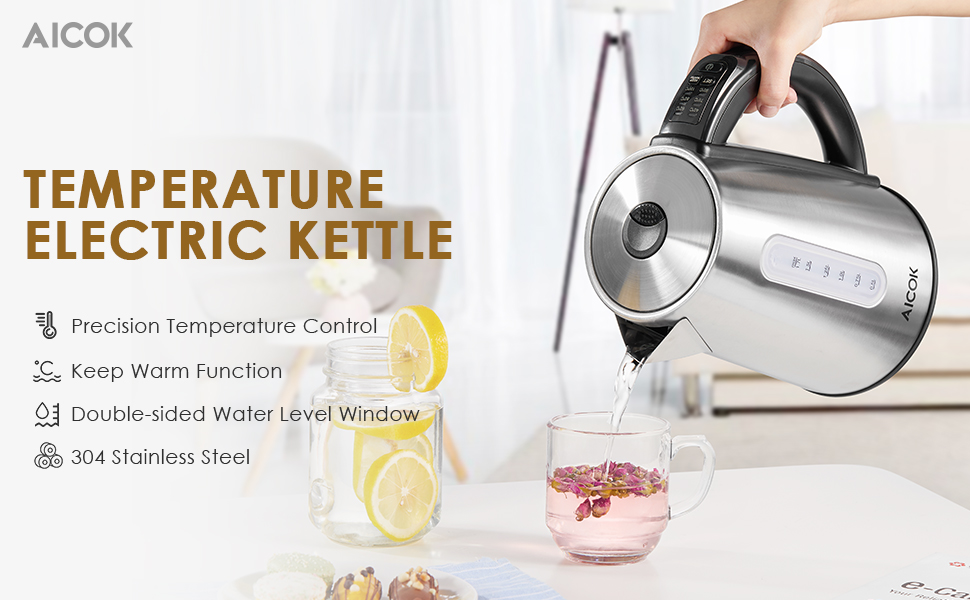 Aicok Electric Kettle Temperature Control Kettles Electric with Keep