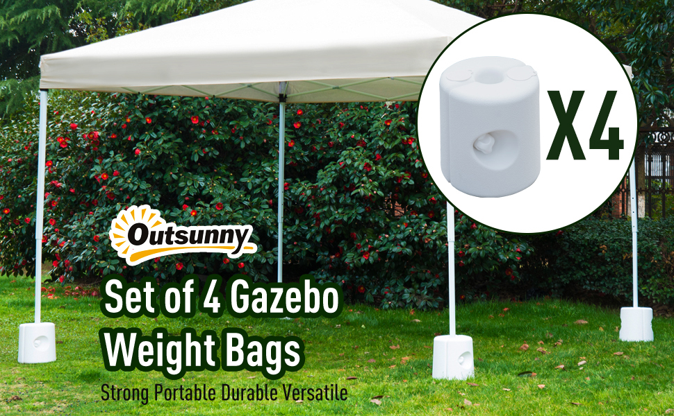 Outsunny Tent Weight Base 4pcs Gazebo Foot Leg Anchor Weights Marquee White 12 Outsunny Tent Weight Base 4pcs Gazebo Foot Leg Anchor Weights Marquee White -Outdoor Furniture Store