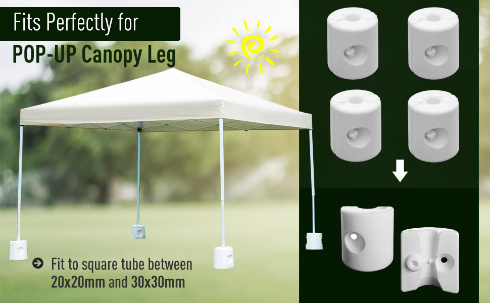 Outsunny Tent Weight Base 4pcs Gazebo Foot Leg Anchor Weights Marquee White 13 Outsunny Tent Weight Base 4pcs Gazebo Foot Leg Anchor Weights Marquee White -Outdoor Furniture Store