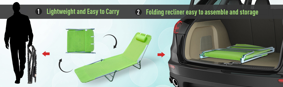 Outsunny Adjustable Sun Bed Garden Lounger Recliner Relaxing Camping Green 13 Outsunny Adjustable Sun Bed Garden Lounger Recliner Relaxing Camping Green -Outdoor Furniture Store