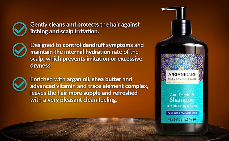 Arganicare AntiDandruff Shampoo with Certified Argan Oil and Shea