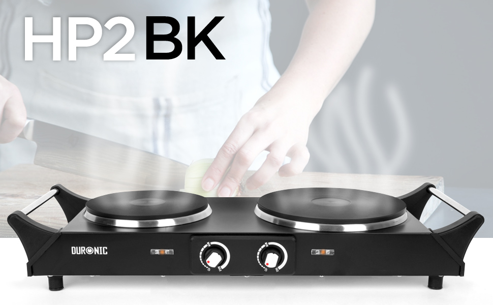 Duronic Hot Plate HP2BK TableTop Cooking 2500W Black Steel Electric Single Hob with