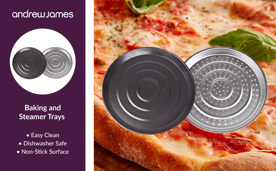 Andrew James Baking Tray and Steamer Trays Set NonStick Stainless
