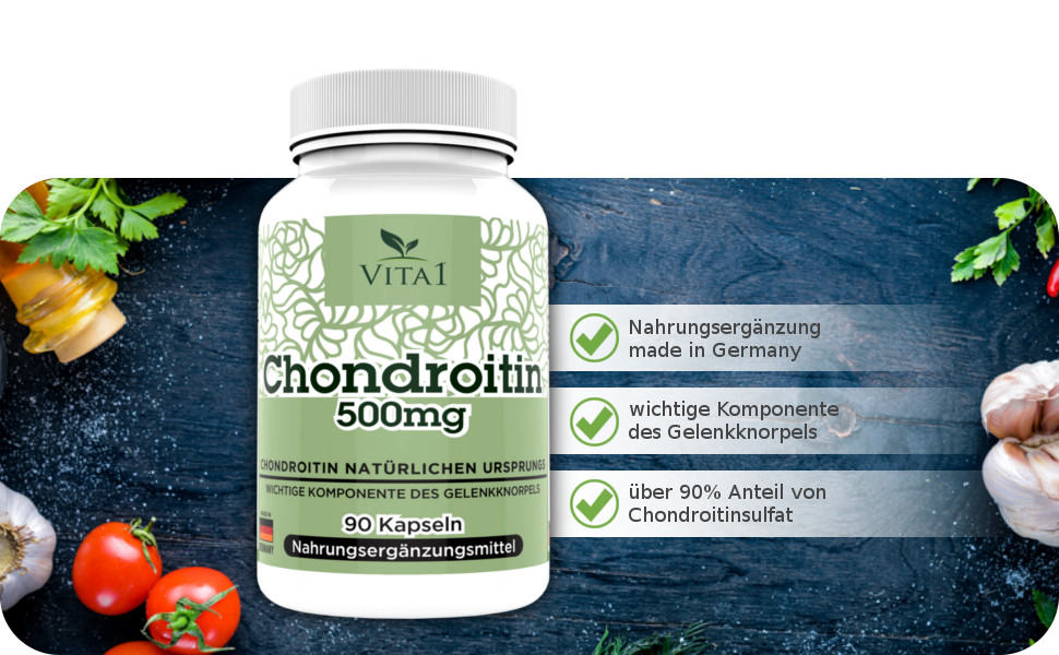 VITA1 Chondroitin 500mg • 90 Kapseln (6 Wochen Vorrat