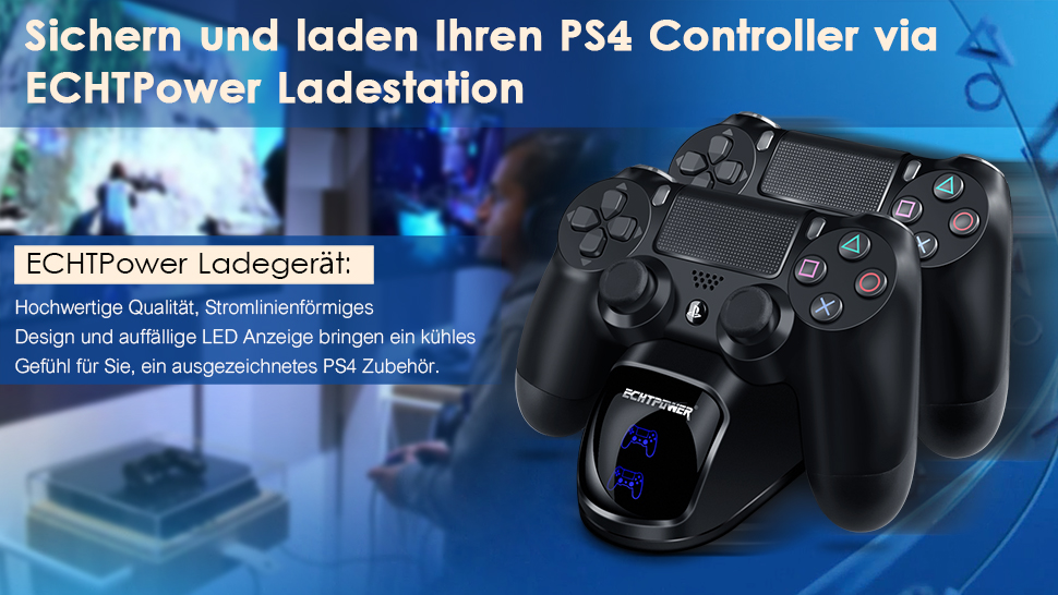 PS4 Controller Ladestation, ECHTPower Dual Dualshock 4 Amazon.de