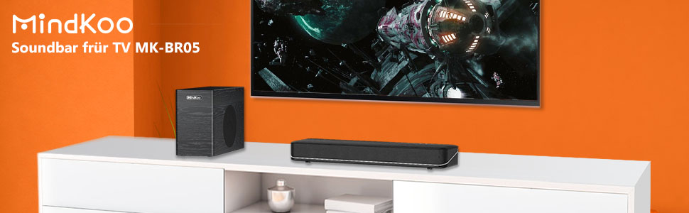 Soundbar mit Subwoofer, Heimkino Bluetooth Lautsprecher System für TV
