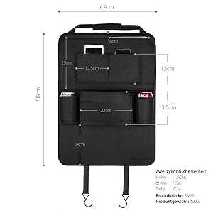 Auto-Rückenlehnenschutz Salcar Auto Organizer (15% Rabatt für zweiten