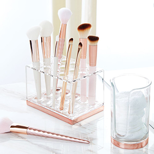 rose gold beauty makeup woman girls teen tween college artist bathroom vanity