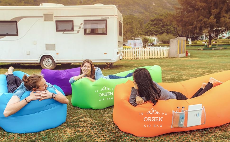 Orsen Inflatable Lounger, Waterproof Air Sofa Chair with Carry Bag