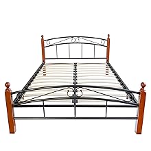 Homestyle4u 603, Metallbett 140x200 Bettgestell Mit Lattenrost, Schwarz