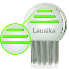 Die Gummirillen des Lausika Läusekammes in Vergrößerung