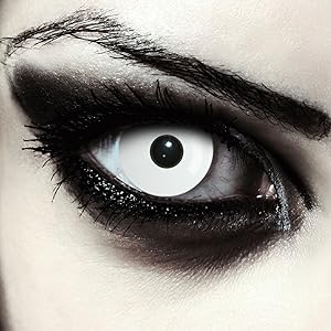 White colored contacts with power diopters carnival halloween zombie costume cosplay