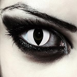 White colored cat eye contacts without power carnival halloween costume cosplay
