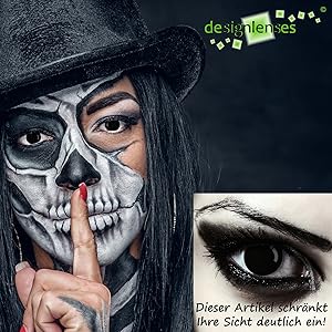 Komplett schwarze Zombie Augen Farblinsen hoher Tragekomfort leicht einzusetzen ohne Stärke