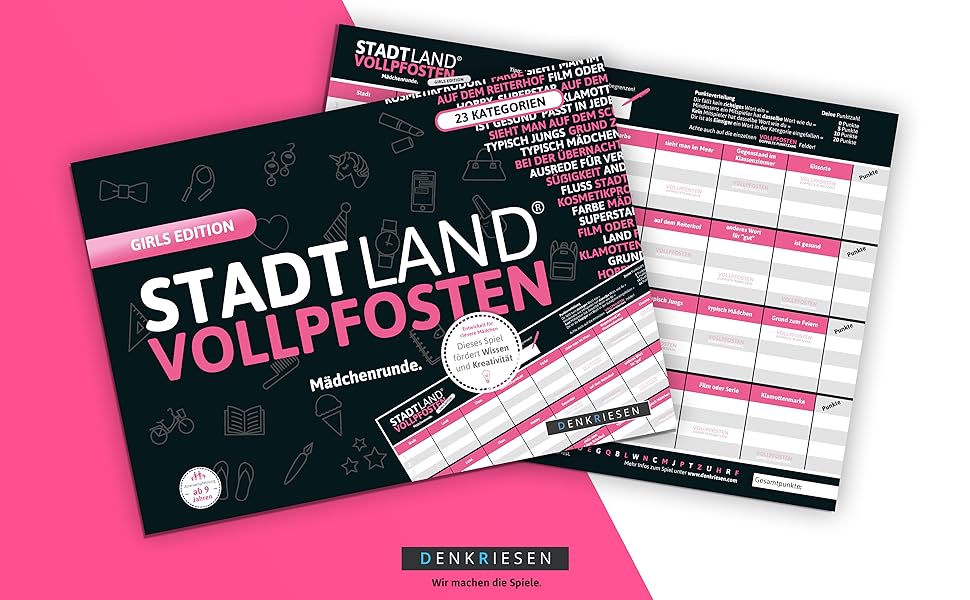 DENKRIESEN - Stadt Land VOLLPFOSTEN® - Girls Edition - Stadt Land FLUSS