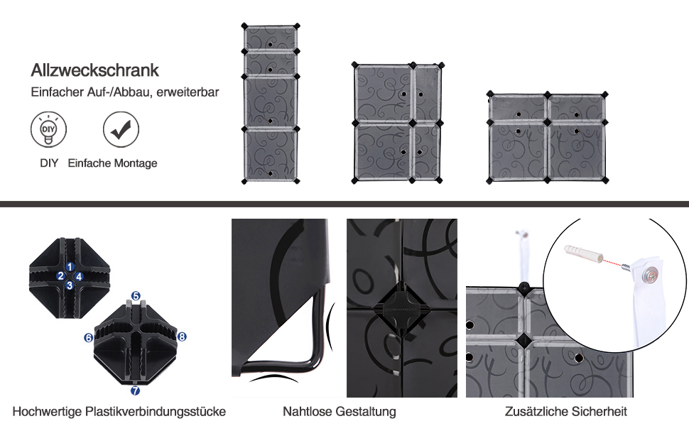 SONGMICS Aufbewahrung Kleiderschrank Schuhregal Badregale Kommode