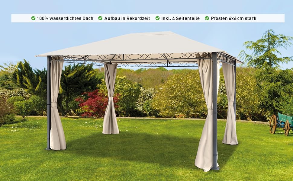 Garden pavilion rendezvous premium 3x4m cream