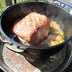 BBQ-TORO Dutch Oven Topf, Kochtopf aus Gusseisen, 4,2