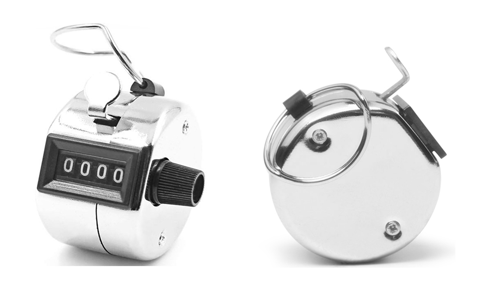 AFUNTA 4cijferige handteller, 4delige set mechanische laptracker