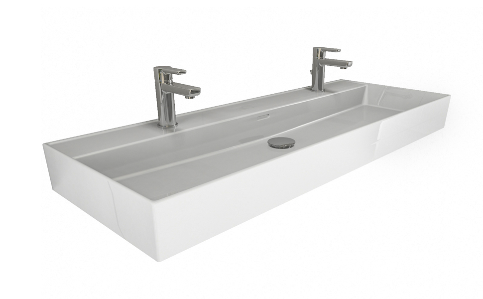 Aqua Bagno | Doppelwaschbecken 120 im modernen Loft Air Design | Eckig