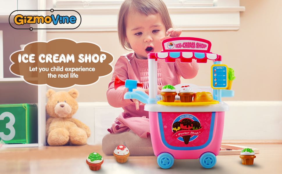 GizmoVine Niños Juguetes Niñas Pretender Juguete 2+ 3+ años, 31pcs Simulación Helado de Coches Juguete Llevar Regalos de cumpleaños Caja de Juguete Kits para Chicas Chicos: Amazon.es: Juguetes y juegos