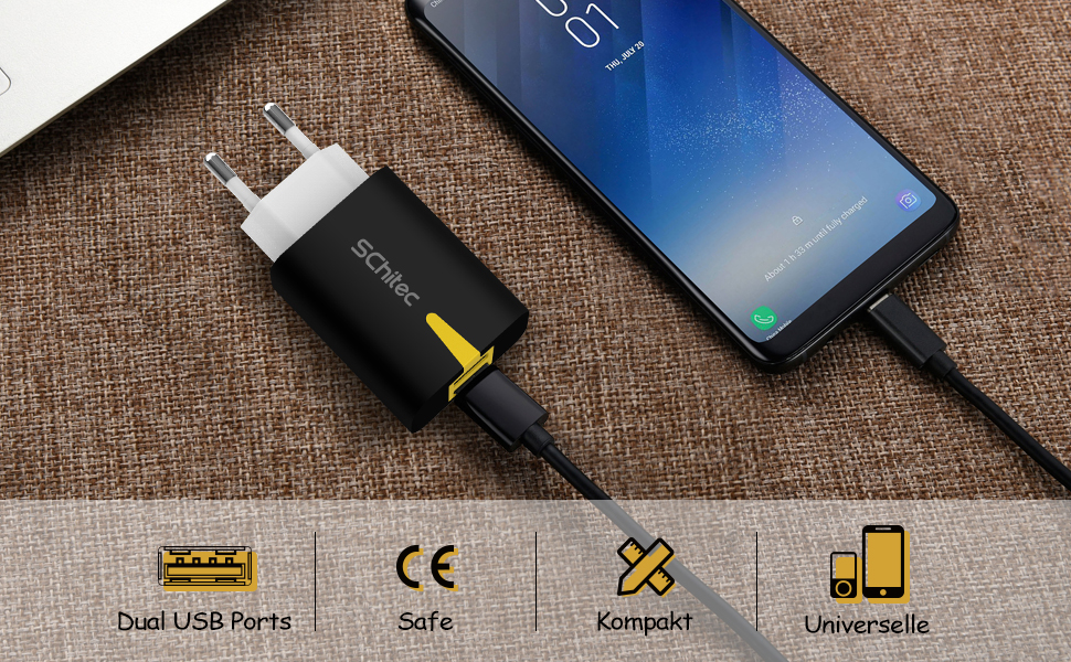 Paquete De 4 5v Schitec Cargador De Pared Usb 2 Puertos Blanco 2 1