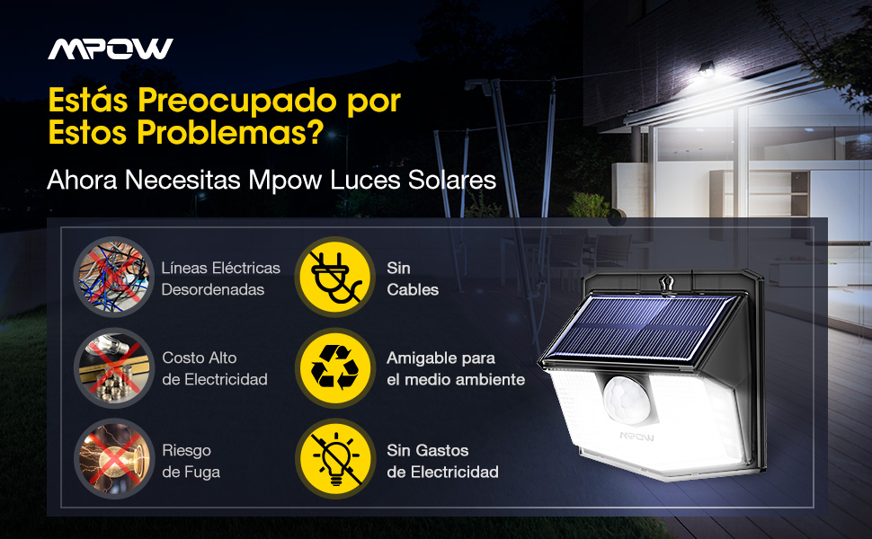 lampara solar de sensor movimiento para ilumina su camino a casa.