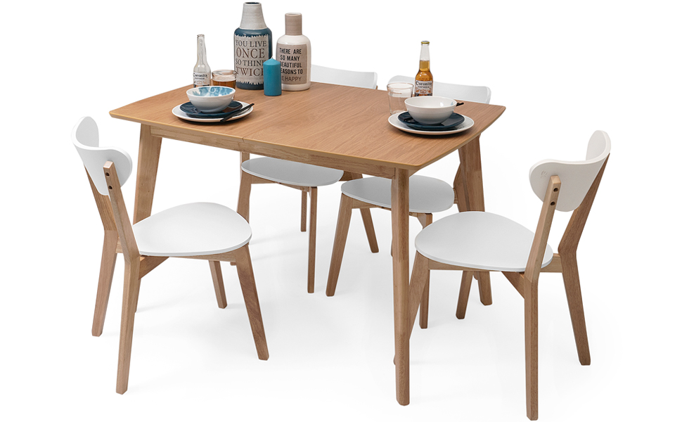 Homely - Conjunto de Comedor de diseño nórdico MELAKA Mesa ...