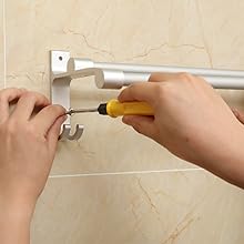 Hawsam Sin Taladrar Doble Toallero de Baño - Barra de Toallas ...