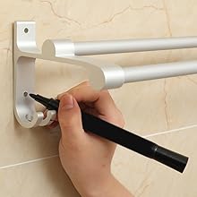 Hawsam Sin Taladrar Doble Toallero de Baño - Barra de Toallas ...