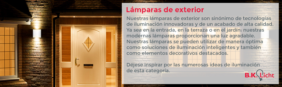 B.K.Licht Foco de exterior con panel solar y detector de ...