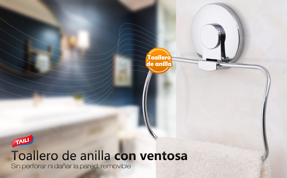 TAILI Toallero de Anilla Reutilizable y fácil de Instalar en ...