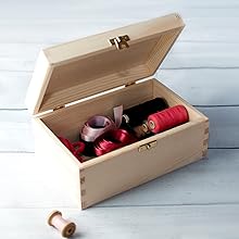 Creative Deco Larga Caja Madera para Decorar | 24 x 10.5 x 5.7 cm | con