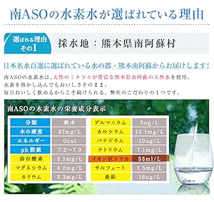 Amazon 南asoの水素水 H Water シリカ55mg L 330ml 30本セット 南阿蘇のお米 森のくまさん 2kg 南 Asoの水素水 ミネラルウォーター 通販