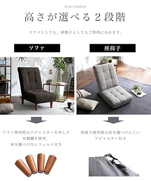 １人掛ハイバックソファ☆ローソファにも、ポケットコイル使用、３段階リクライニング 1人掛ハイバックソファ(PVCレザー)ローソファにも、ポケット
