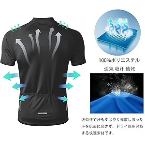 Amazon | [インバイク] メンズ サイクルジャージ 半袖 夏