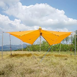 【在庫処分】ポールテント 登山用 テント 両面シリコーン 引き裂き 超軽量 防水 Amazon | 一人用 ミニタープ ペンタタープ ウィングタープ