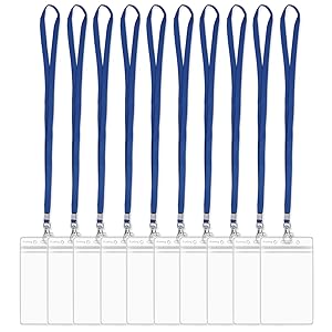 Amazon | Fushing 10個 縦型クリア名札ホルダー＋ネック