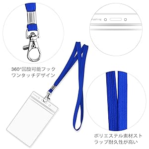 Amazon | Fushing 10個 縦型クリア名札ホルダー＋ネック