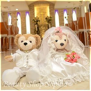 ビルドアベア  コスチューム  ウエディング Disney ダッフィーシェリーメイ ウェディング 結婚式 名入れ刺繍