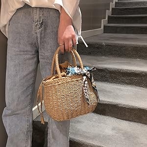 リゾート草編みトートバッグ セール】草編みビッグトートかごバッグ（トートバッグ）｜LOWO